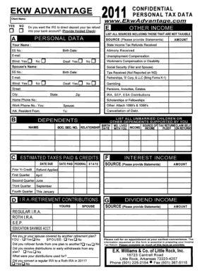 Personal Tax Data Form
