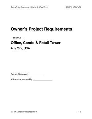 Owner’s Project Requirements Template