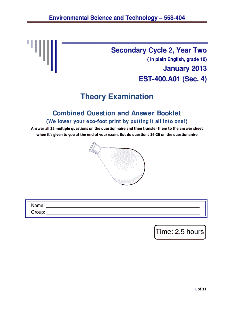 Environmental Science and Technology 558-404 Preview on Page 1