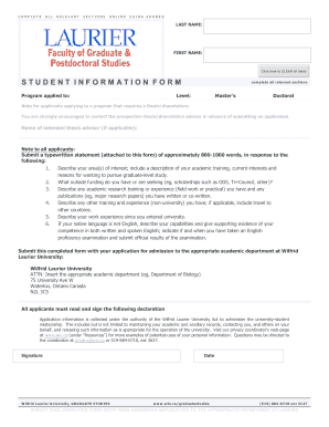Student Information Form