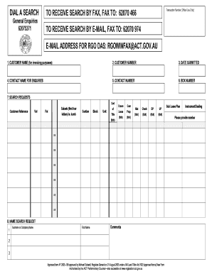 ACT Land Title Search Request Form