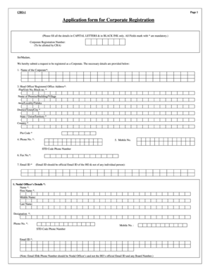 Corporate Registration Application Form