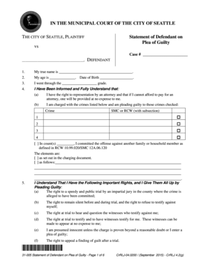 Seattle Guilty Plea Form