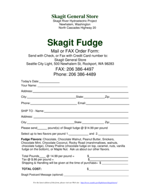 Skagit Fudge Order Form