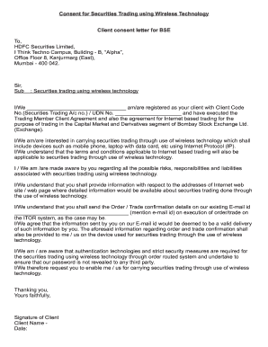 Consent for Securities Trading using Wireless Technology