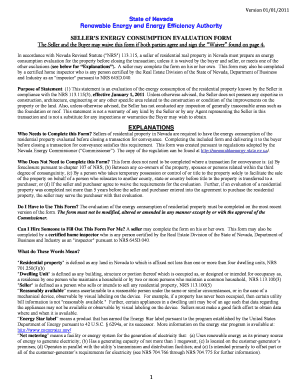 Nevada Seller’s Energy Consumption Evaluation Form