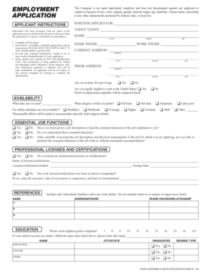 Employment Application Form