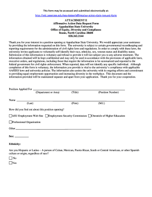 Affirmative Action Data Request Form