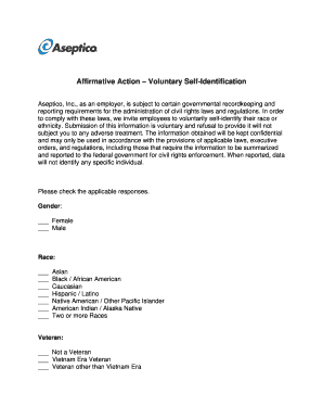 Affirmative Action Self-Identification Form