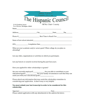 Scholarship Application Form