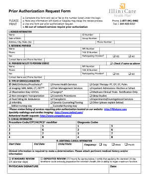 Prior Authorization Request Form