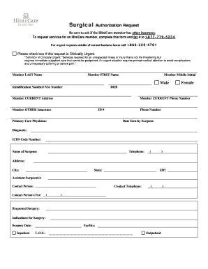 Surgical Authorization Request Form