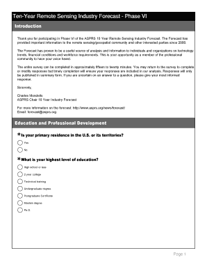 Remote Sensing Industry Forecast Survey