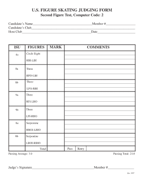 US Figure Skating Judging Form