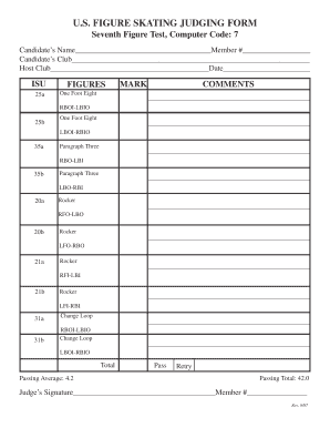 US Figure Skating Judging Form
