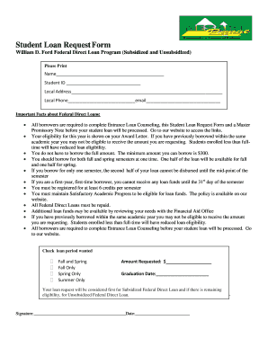 Student Loan Request Form