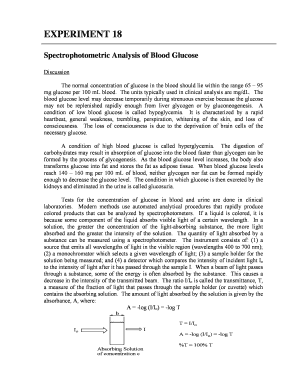 Spectrophotometric Analysis of Blood Glucose
