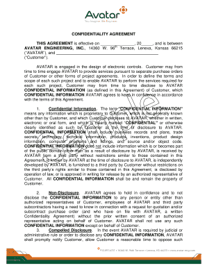 Confidentiality Agreement