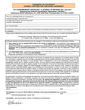 Journal Contributor Publishing Agreement