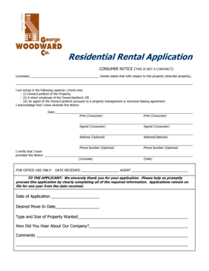 Residential Rental Application Form