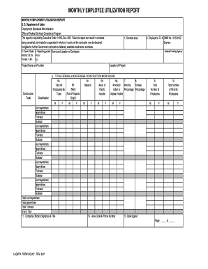 Monthly Employee Utilization Report