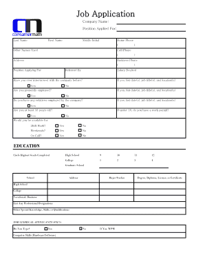 Job Application Form