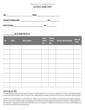 Indiana Public Health Workforce Skill Set Checklist