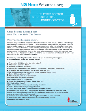 Child Seizure Record Form