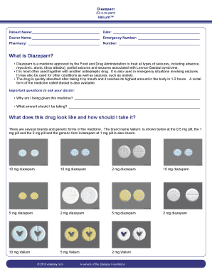 Diazepam Patient Information Form