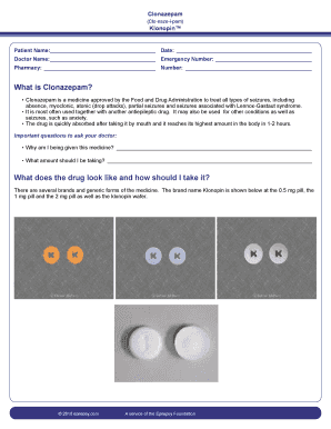 Clonazepam Medication Information Form