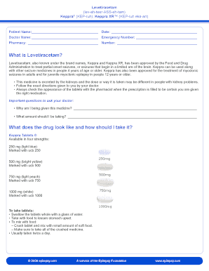 Levetiracetam Patient Information Form