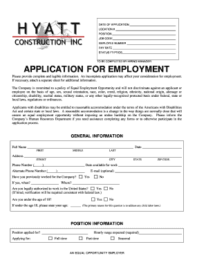 Employment Application Form