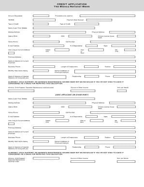 Credit Application Form