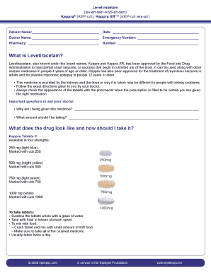 Levetiracetam Patient Information Form