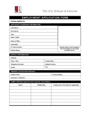 Employment Application Form