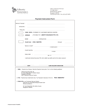 Liberty Insurance Payment Instruction Form