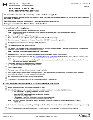 Canada Temporary Resident Visa Document Checklist