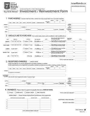 Canada-Israel Securities Investment Form