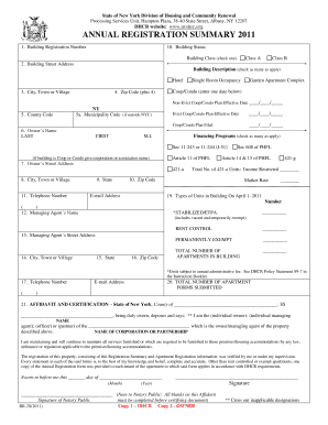 New York Annual Registration Summary