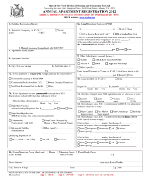 New York Annual Apartment Registration Form