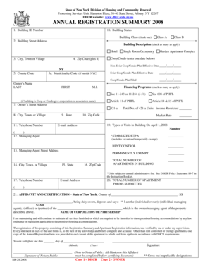 New York Annual Registration Summary