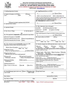New York Annual Apartment Registration Form
