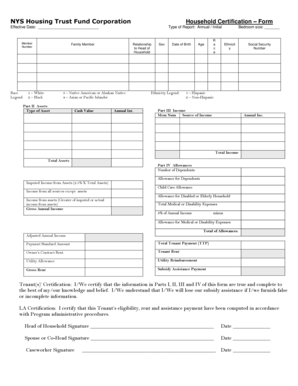 NYS Housing Trust Fund Household Certification Form
