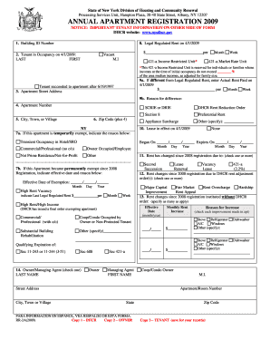 New York Annual Apartment Registration Form