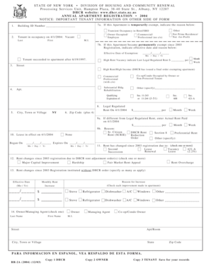 New York Annual Apartment Registration Form