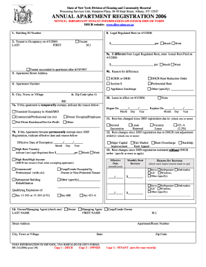 New York Annual Apartment Registration Form