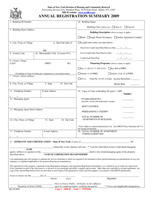 New York Annual Registration Summary