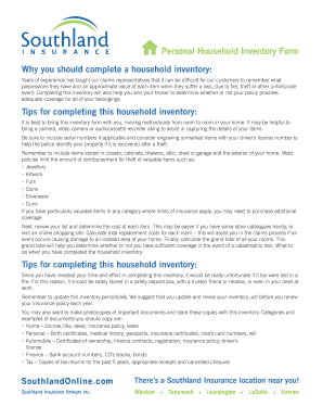 Household Inventory Form