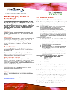 Non-Standard Lighting Incentives for Business Program