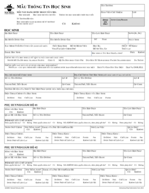 Vietnamese Student Information Form